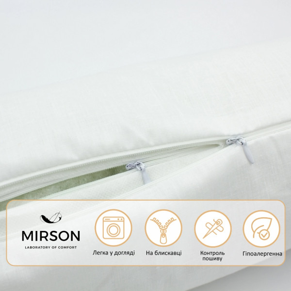 Фото - Подушка валик MirSon №8348 Naturale Line 11-2107 White Tencel 60х20 см (2200006250753)