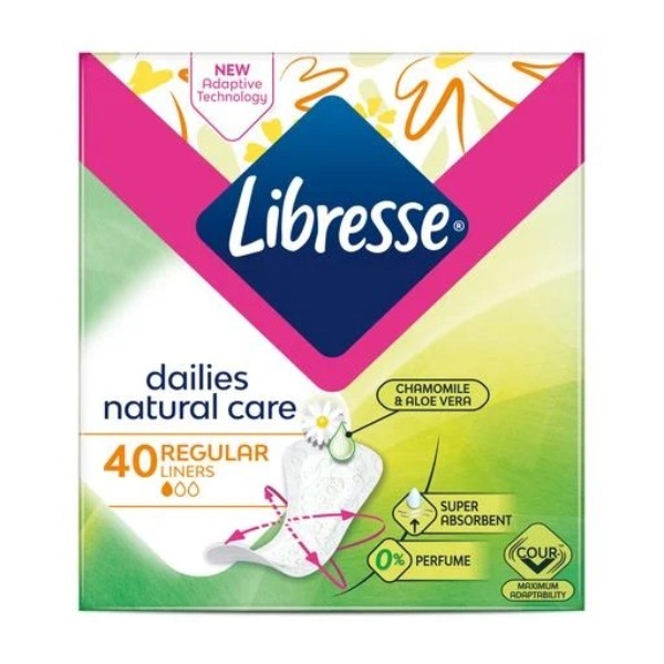 Фото - Прокладки ежедневные Libresse Natural Care Pantyliners Normal 40 шт. (7322540306392)