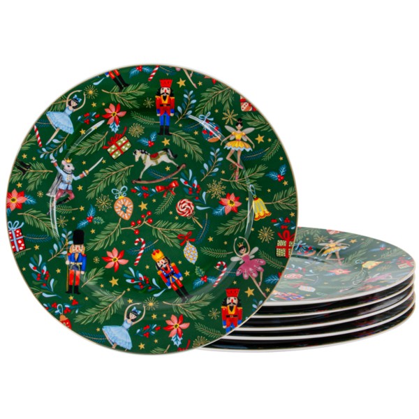 Фото - Набір тарілок Lefard Green Christmas 6 шт. 27 см (922-070)