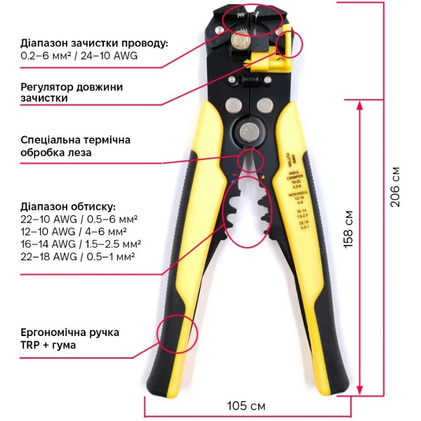 Фото - Кліщі Action ZHEFAN Yellow (ZF-G04-y)