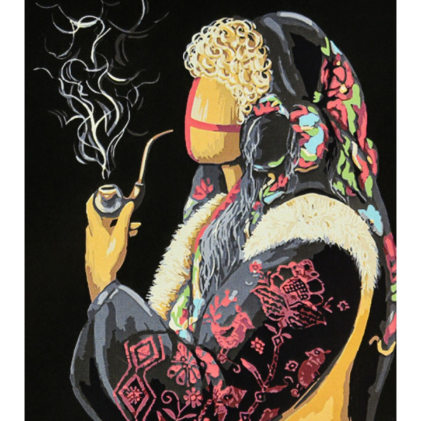 Фото - Картина за номерами Strateg Ладанна на чорному фоні 40х50 см (AH1145)