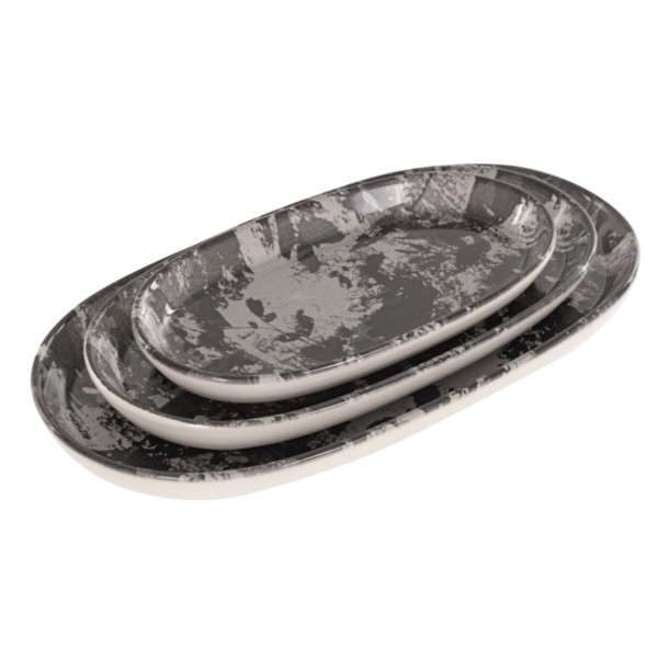Фото - Блюдо Alba ceramic Graphite 10х17 см, 14,5х25 см, 17х30 см (769-020)
