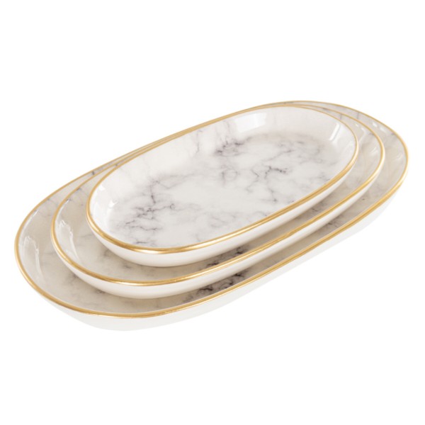 Фото - Блюдо Alba ceramic Marble 10х17 см, 14,5х25 см, 17х30 см (769-028)