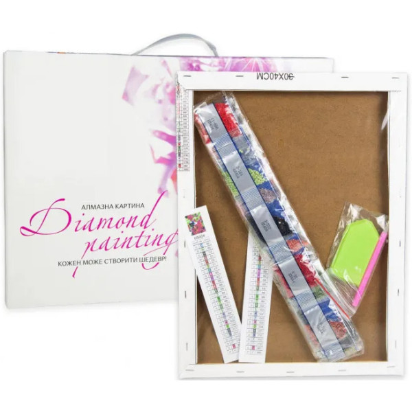 Фото - Алмазний живопис Strateg Чотири букети 30х40 см (HEG86905)