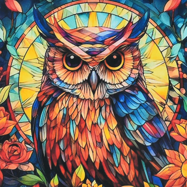 Фото - Алмазний живопис Strateg Вітражна мудрість 30х30 см (DEEX16281) Фото - Алмазний живопис Strateg Вітражна мудрість 30х30 см (DEEX16281)