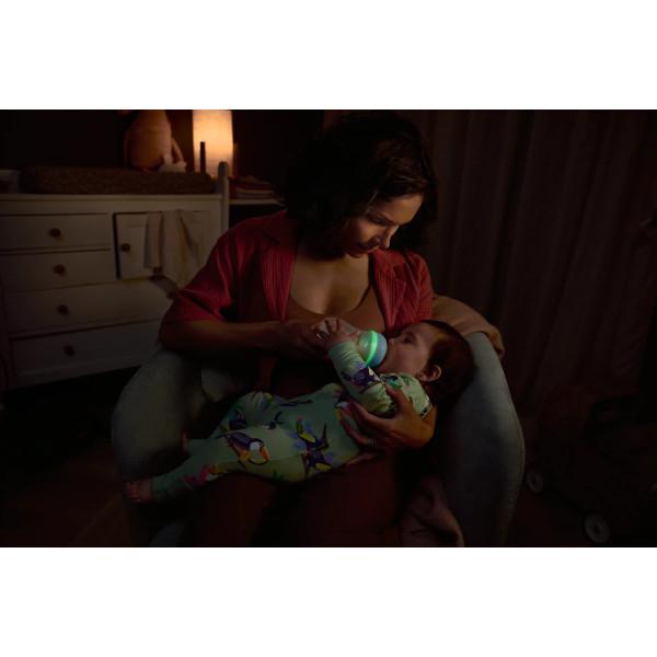 Фото - Бутылочка для кормления Philips Avent ночная Natural Естественный поток, 260 мл + Соска Ultra Soft 0-6 мес. (SCD838/17)
