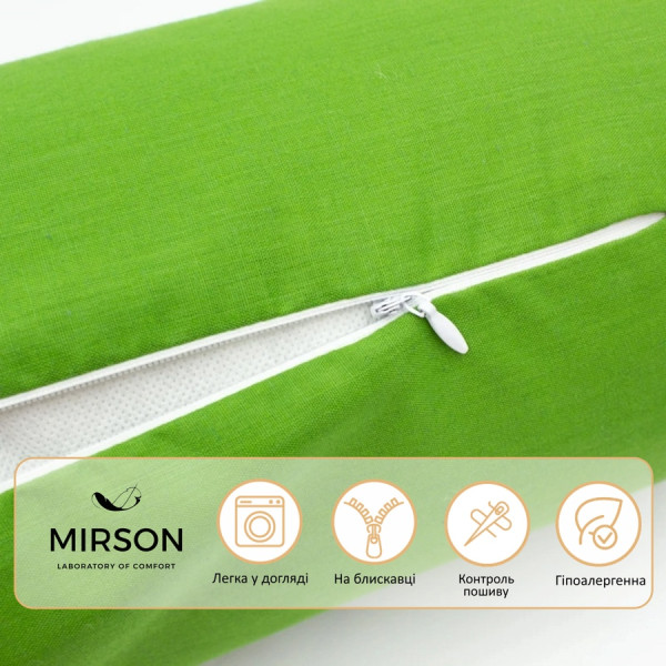 Фото - Подушка валик MirSon №8516 Naturale Line 18-0130 Carolina 50% Memory 15x50 см (2200006340256)