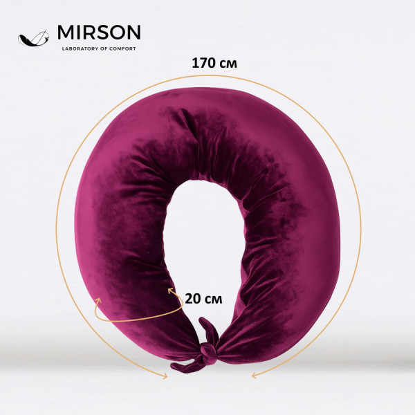 Фото - Подушка для годування MirSon №8301 Velvet Line 28-0002 Excalibur Велюр 30х170х20 см (2200006200260)