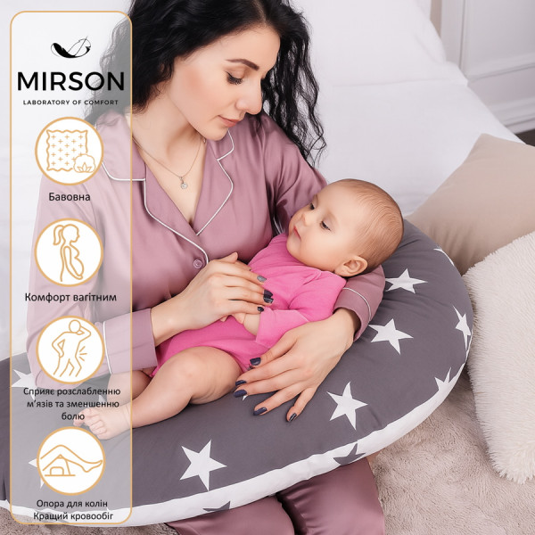 Фото - Подушка для кормления MirSon №8321 Print Line 17-0030 Berto Бязь 30х170х20 см (2200006200468)