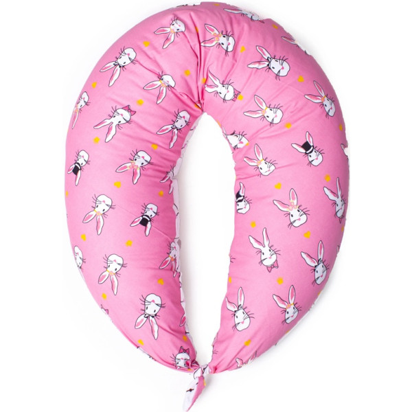 Фото - Подушка для годування MirSon №8329 Print Line 17-0528 Bunnies pink Бязь 30х170х20 см (2200006200543)