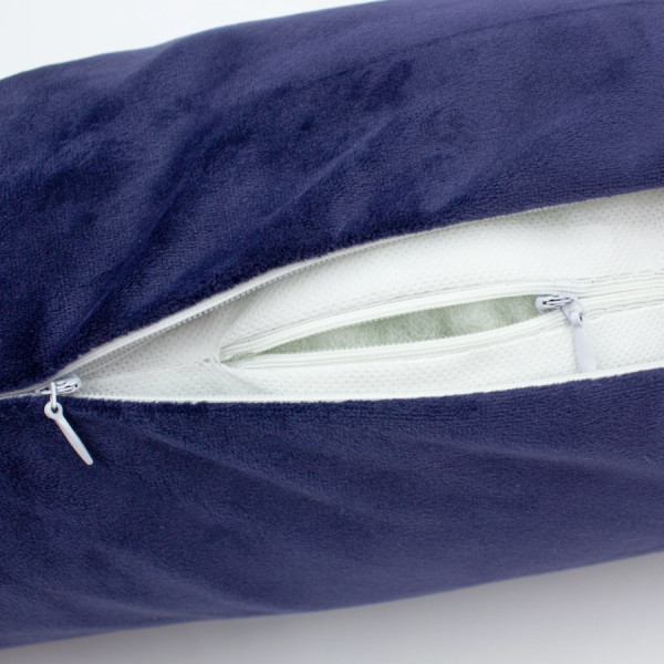 Фото - Подушка валик MirSon №8398 Velvet Line 28-0006 Navy blue Tencel 100х20 см (2200006253785)