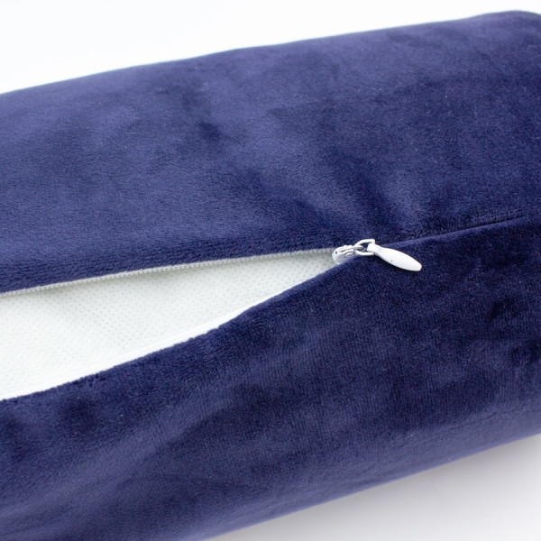 Фото - Подушка валик MirSon №8399 Velvet Line 28-0006 Navy blue BamBoo 100х16 см (2200006253839)