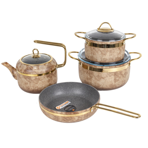 Фото - Набір посуду Brioni Royal Stone Ti̇gereye Gold 4 пр. (764-069)