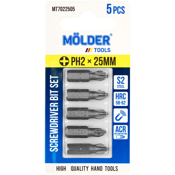 Фото - Біта для викрутки Molder PH2x25 мм 5 шт. (MT7022505)