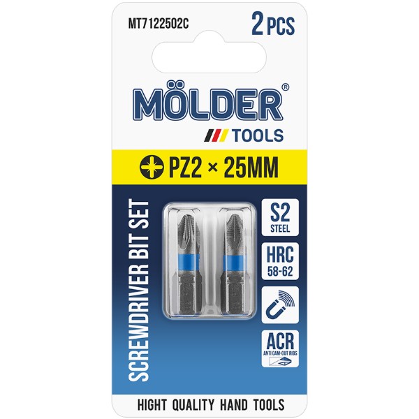 Фото - Набор бит для отвертки Molder PZ2x25 мм 2 шт. (MT7122502C)