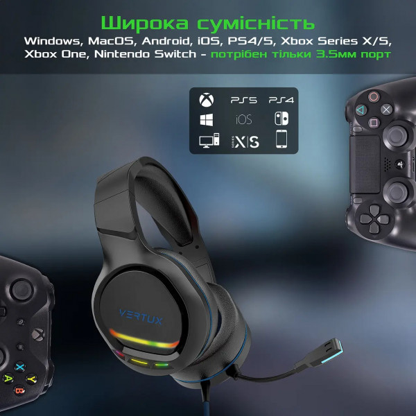 Фото - Гарнитура проводная игровая Vertux Tokyo Blue