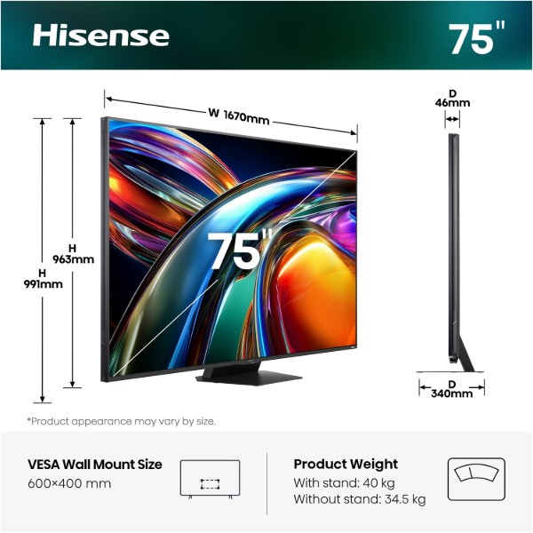 Фото - Телевізор Hisense 75UR9S