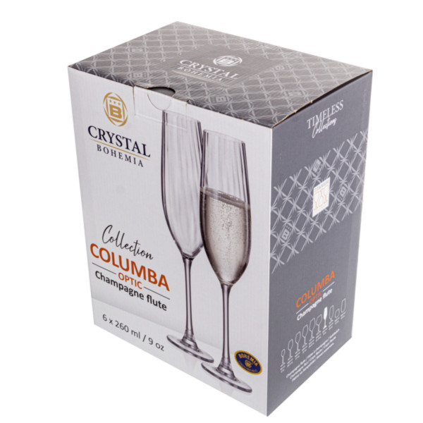 Фото - Набор бокалов Bohemia Columba optic 260 мл 6 шт. (024-412)