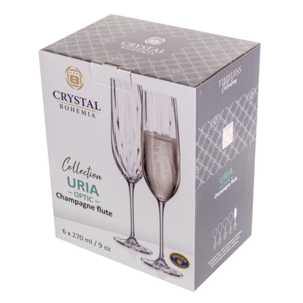 Фото - Набор бокалов Bohemia Uria Optic 270 мл 6 шт. (024-417)
