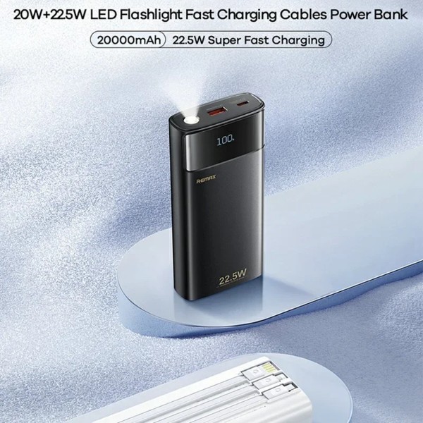Фото - Батарея мобильная Remax 20+22.5 20000mAh FC-12 Black (6954851253341)