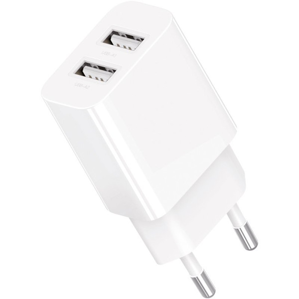 Фото - Мережевий зарядний пристрій Gelius Simple GP-HC059 2USB/2.4A + кабель Lightning White (100447)