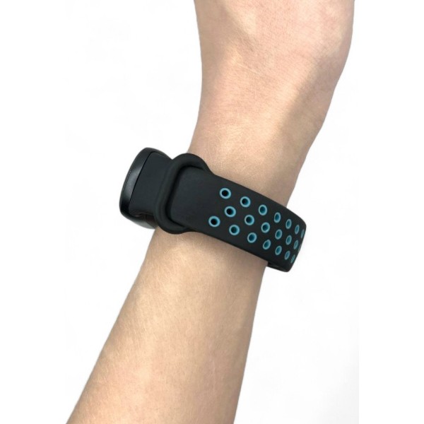 Фото - Ремінець для фітнес-браслета BeCover Vents Style for Xiaomi Mi Smart Band 9 Black-Blue (711982)