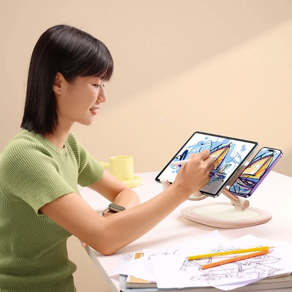 Фото - Підставка для мобільного пристрою Baseus Shell Tablet/Phone 2-in-1 Stand - Floating Gloss (B10451501411-00)