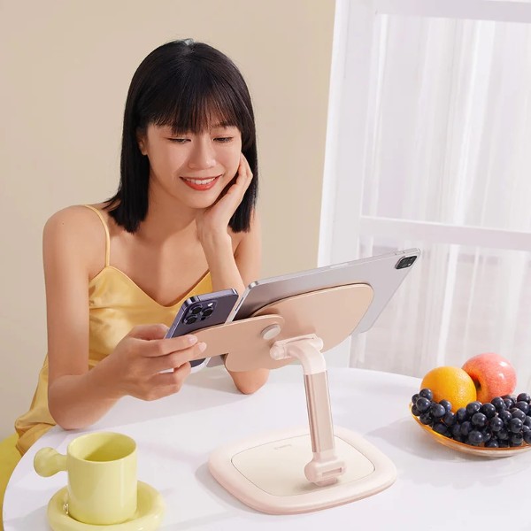 Фото - Підставка для мобільного пристрою Baseus Shell Tablet/Phone 2-in-1 Stand - Floating Gloss (B10451501411-00)