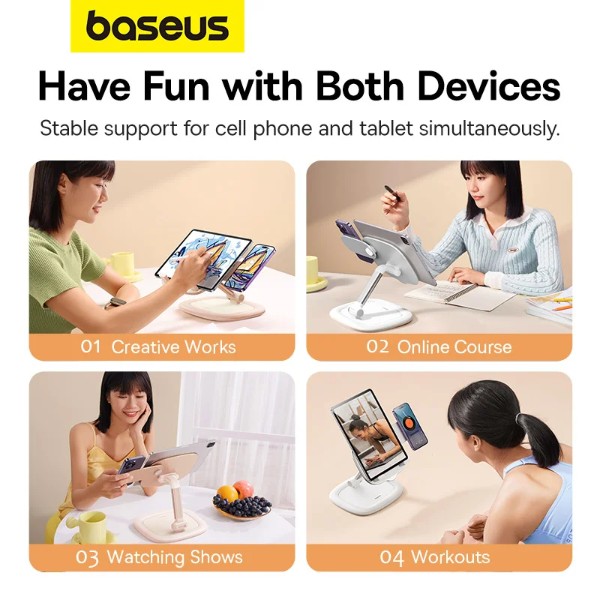 Фото - Підставка для мобільного пристрою Baseus Shell Tablet/Phone 2-in-1 Stand - Floating Gloss (B10451501411-00)