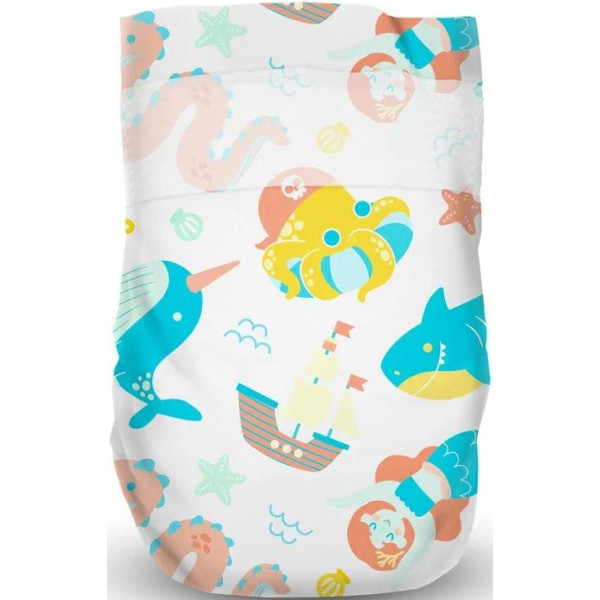 Фото - Одноразові підгузки Offspring розмір L 9-13 кг 36 шт. Таємничі моря (DP-OI-FAT-L36P-MSW)