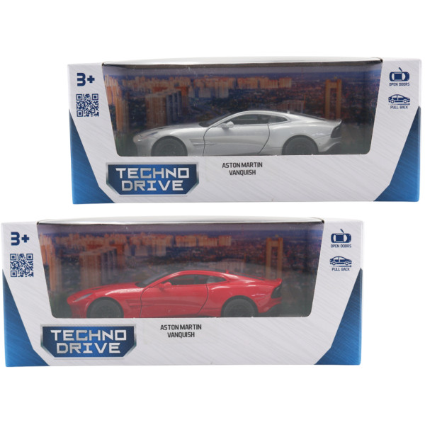 Фото - Автотранспорт TechnoDrive ASTON MARTIN VANQUISH червоний/сріблястий в асортименті (250952)
