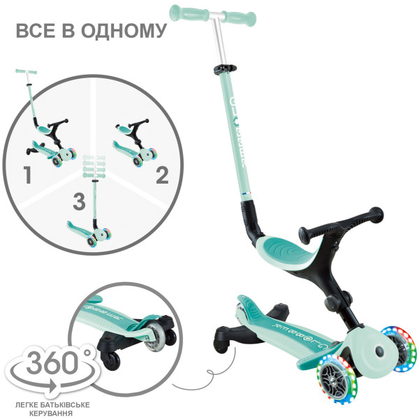 Фото - Трёхколёсный самокат Globber GO UP ACTIVE 360 мятный (749-206)