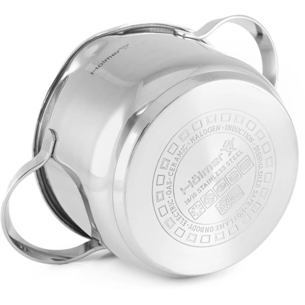 Фото - Набір каструль Holmer Dynamic 6 пр. кастрюля 2 л/2,8 л/3,8 л 3 кришки (CS-5651-SSD)