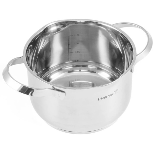 Фото - Набір каструль Holmer Dynamic 6 пр. кастрюля 2 л/2,8 л/3,8 л 3 кришки (CS-5651-SSD)