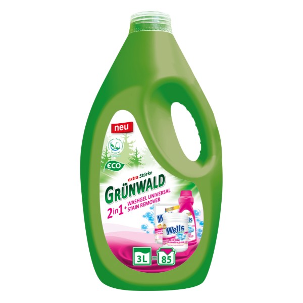 Фото - Гель для стирки GRUNWALD для цветных и белых тканей 2in1, 3 л Фото - Гель для стирки GRUNWALD для цветных и белых тканей 2in1, 3 л