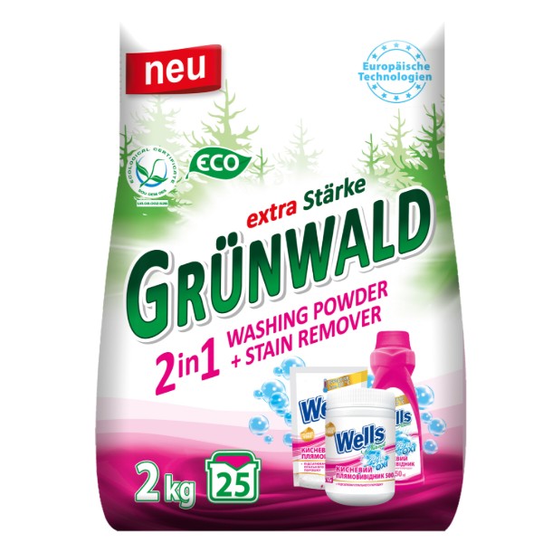 Фото - Стиральный порошок GRUNWALD универсальный бесфосфатный 2in1, 2 кг