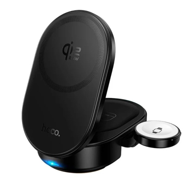 Фото - Бездротовий зарядний пристрій HOCO CQ23 Pole Qi2.2 3-in-1 Black (6942007676960)