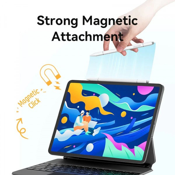 Фото - Стилус Vention 3-в-1 Magnetic Stylus Pen White (KQLW0)