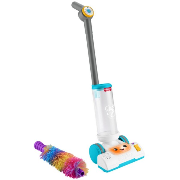 Фото - Сюжетно-рольова гра. Будинок. Побутова техніка Fisher-Price Пилосос "Веселе прибирання" 2-в-1 (укр.) (JMM37)