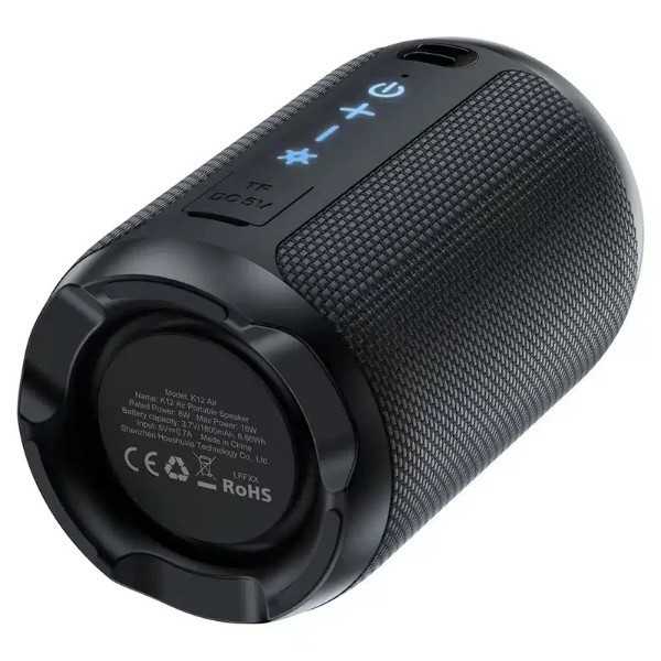 Фото - Портативная акустика AceFast K12 Air 8W, IPX4, Black (6974316287131)