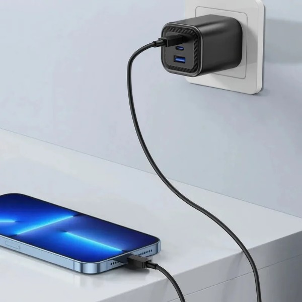 Фото - Кабель AceFast C26-01 USB-C to L PVC Black (6974316287087)