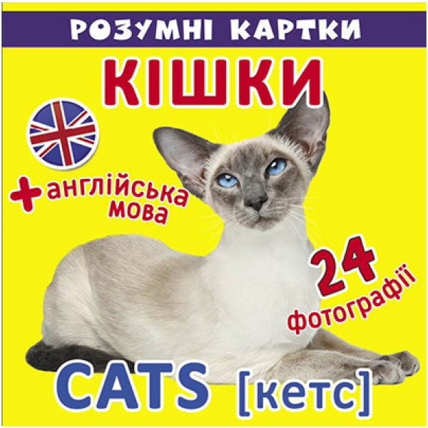 Фото - Картки навчальні Crystal Book Розумні. Кішки. 12 карток (9789669369024)
