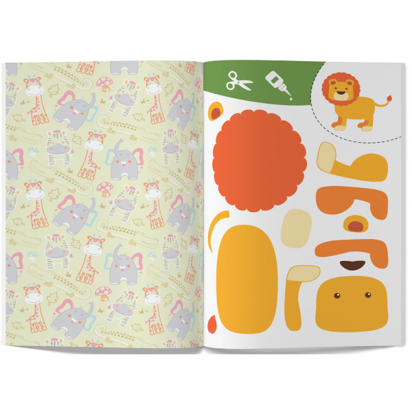 Фото - Набір для виготовлення аплікацій Crystal Book Вирізаємо та клеїмо. Об'ємні саморобки. Зоопарк (9786175471982)