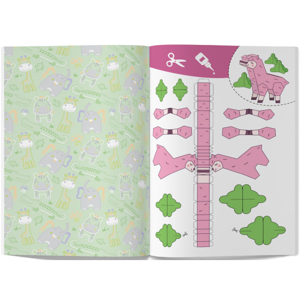 Фото - Набір для виготовлення аплікацій Crystal Book Вирізаємо та клеїмо. Об'ємні саморобки. Зоопарк (9786175471982)