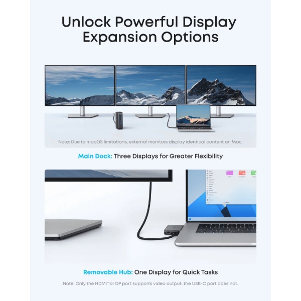Фото - Хаб USB Anker Nano Docking Station 13-in-1, Triple Display, Built-In Rem. Hub Black (A83C3311)