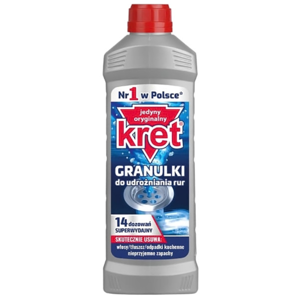 Фото - Засіб для чищення універсальний Kret гранули д/чищення труб 560 г (5900931034219)