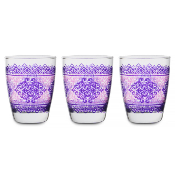 Фото - Набір склянок Cerve Шарм фуксія 3 шт. 300 мл (650-664)