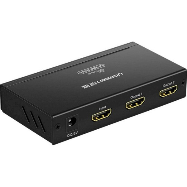 Фото - Перехідник HDMI UGREEN CM619 HDMI 1x2 Splitter with 5V 2A DC Black (40201EU)