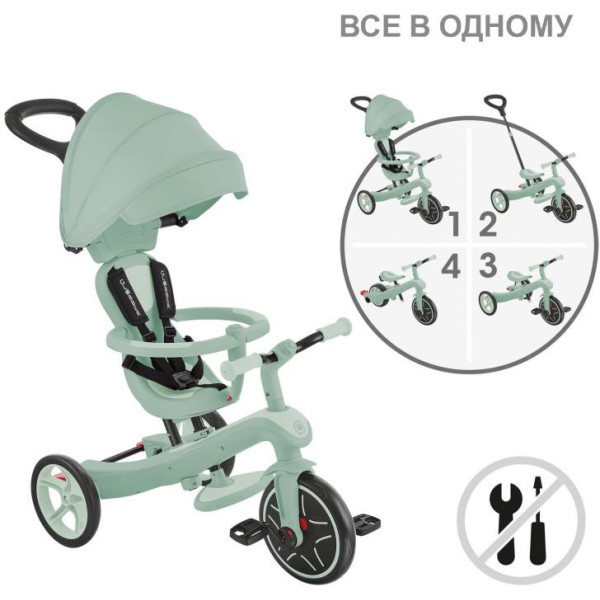 Фото - Трёхколёсный велосипед Globber EXPLORER TRIKE 4в1 Фисташковый (637-505)