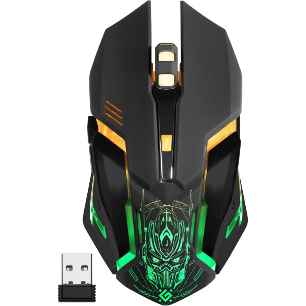 Фото - Мышь беспроводная игровая Defender Trigger GM-934, Gaming, LED,6 кн,3200dpi, rechargeable Black (52934) Фото - Мышь беспроводная игровая Defender Trigger GM-934, Gaming, LED,6 кн,3200dpi, rechargeable Black (52934)